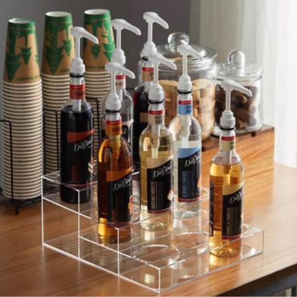 Tiered acrylic syrup holder